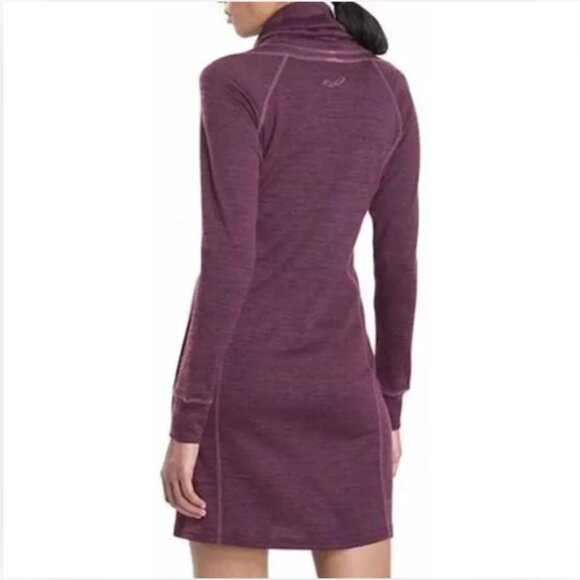 Kuhl Lea Sweater Dress Long Sleeve Cowl Neck Maroon Purple Pullover Small - Picture 2 of 9
